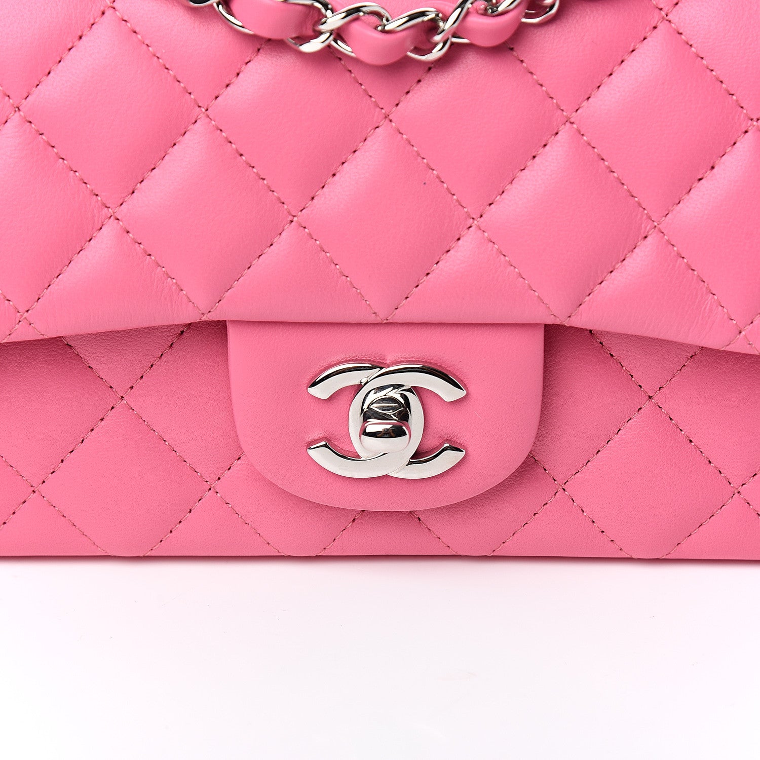 Chanel Lambskin Quilted Mini Rectangular Flap Pink 9 of 10