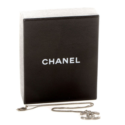 Chanel Crystal Baguette CC Necklace Silver 7 of 7