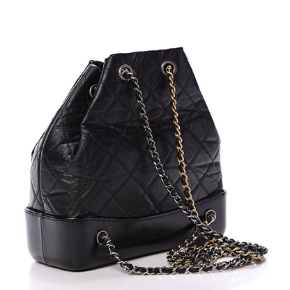 Chanel Aged Calfskin Quilted Small Gabrielle Backpack Black 2 of 9