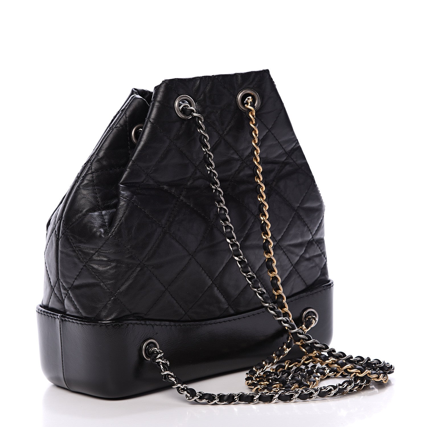 Chanel Aged Calfskin Quilted Small Gabrielle Backpack Black 2 of 9