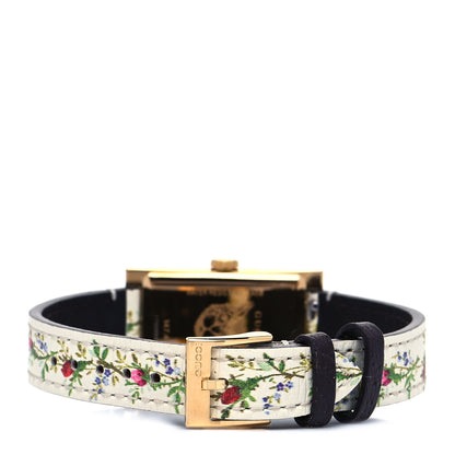 Gucci Stainless Steel Calfskin Mother of Pearl 21mm G-Frame Floral Quartz Watch 3 of 5