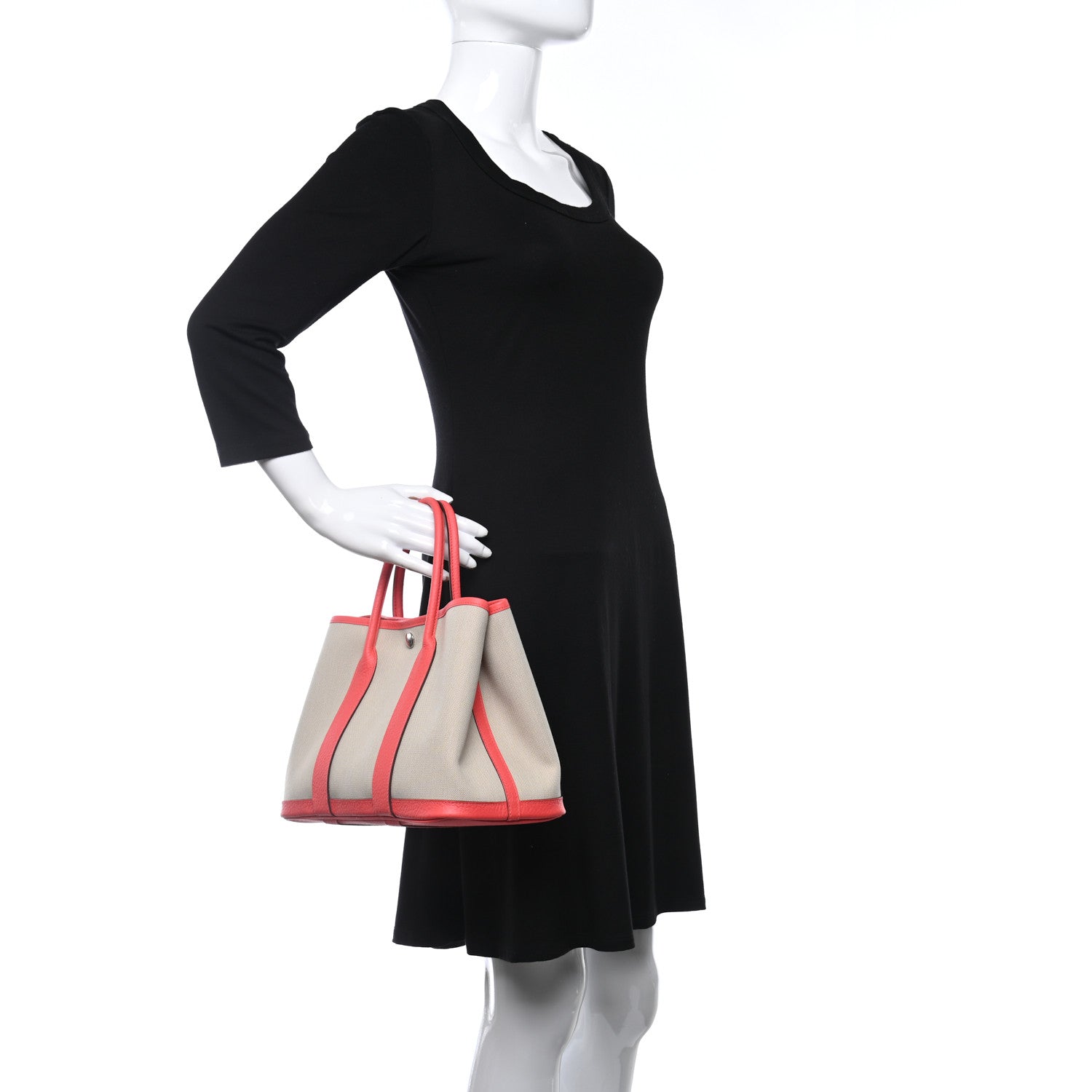 Hermes Toile Militaire Vache Country Garden Party 30 TPM Tote Beton Rose Texas 2 of 9