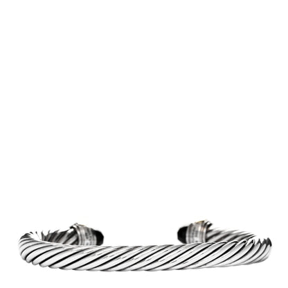 David Yurman Sterling Silver 14K Yellow Gold Black Onyx 7mm Cable Classics Bracelet 2 of 3
