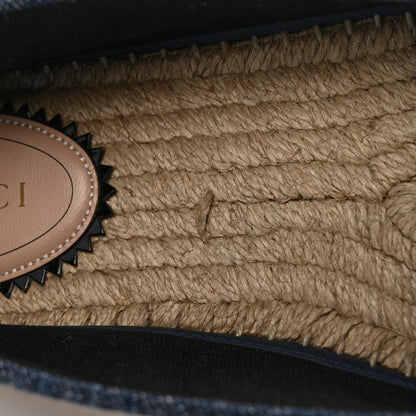 Gucci Denim Crystal GG Monogram Espadrilles 39 Blue 10 of 12