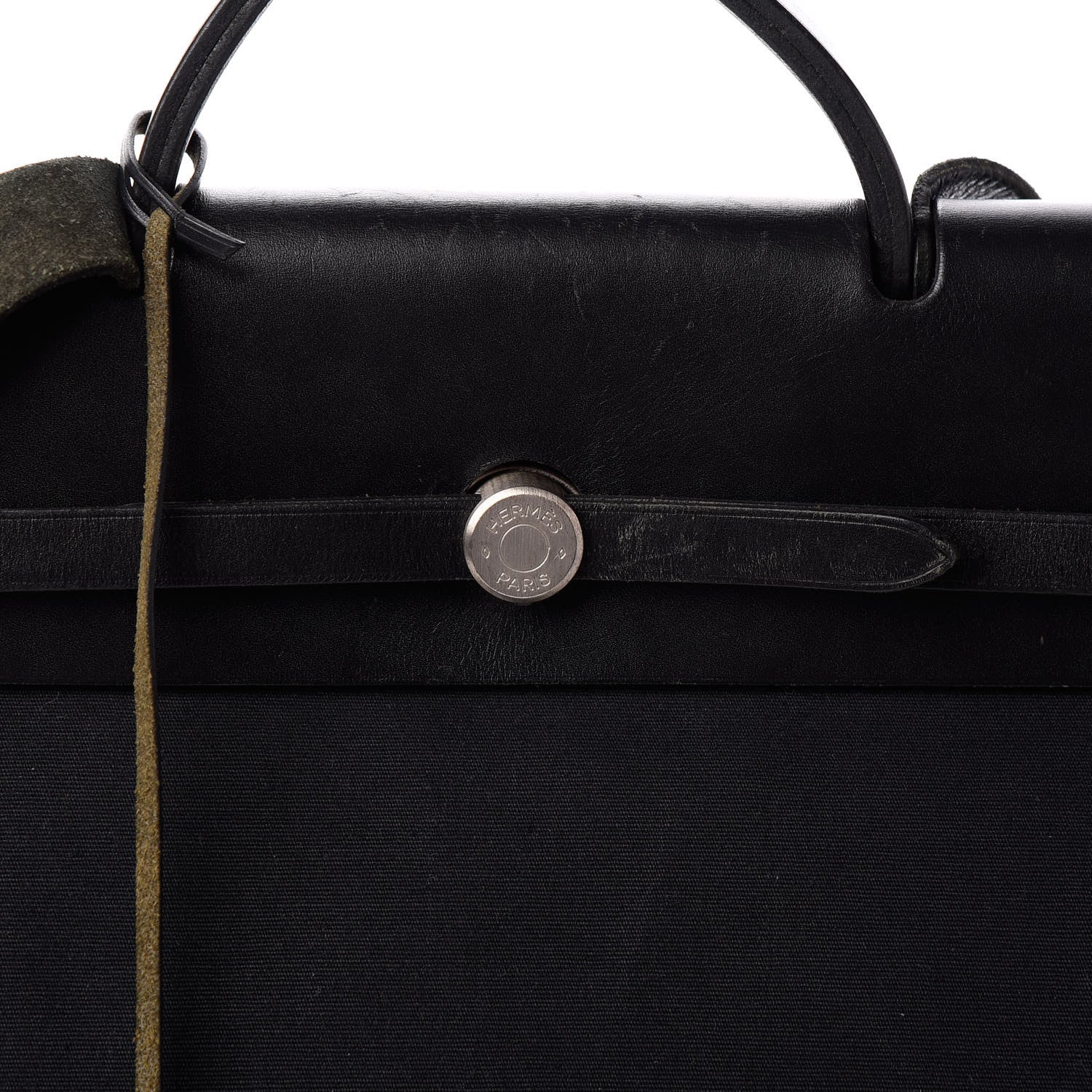 Hermes Toile Vache Calfskin Herbag 39 MM Black 8 of 10