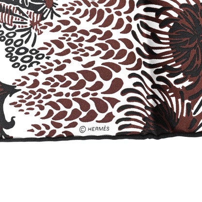 Hermes Silk Mountain Zebra Scarf 90 Marron Black White 3 of 6