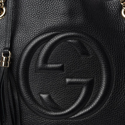 Gucci Pebbled Calfskin Medium Soho Chain Shoulder Bag Black 12 of 12