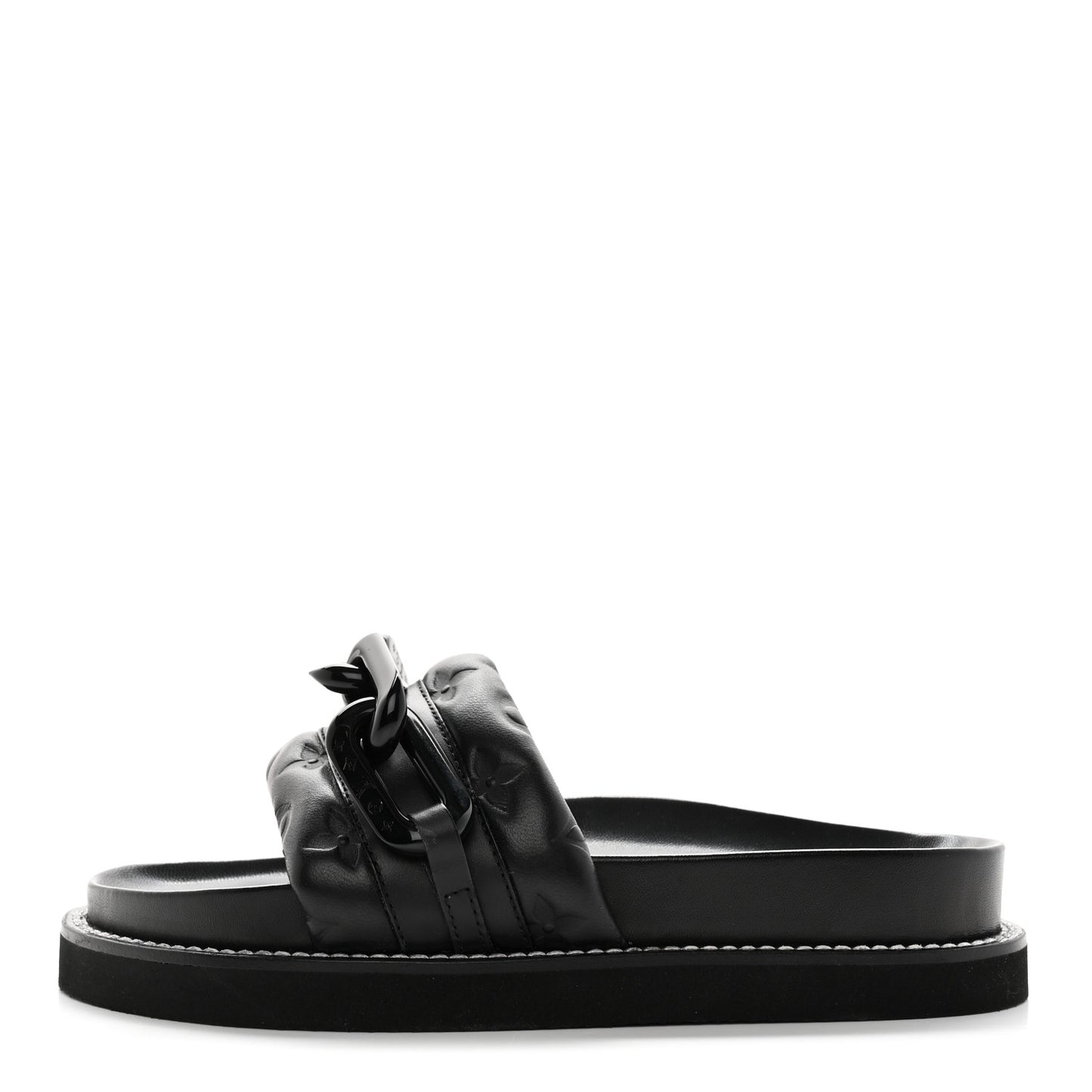 Calfskin Embossed Monogram Sunset Flat Comfort Mule 36 Black
