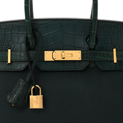 Hermes Togo Matte Alligator Birkin Touch 30 Vert Cypress 8 of 12