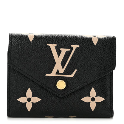 Louis Vuitton Empreinte Monogram Giant Victorine Wallet Black Beige 1 of 9