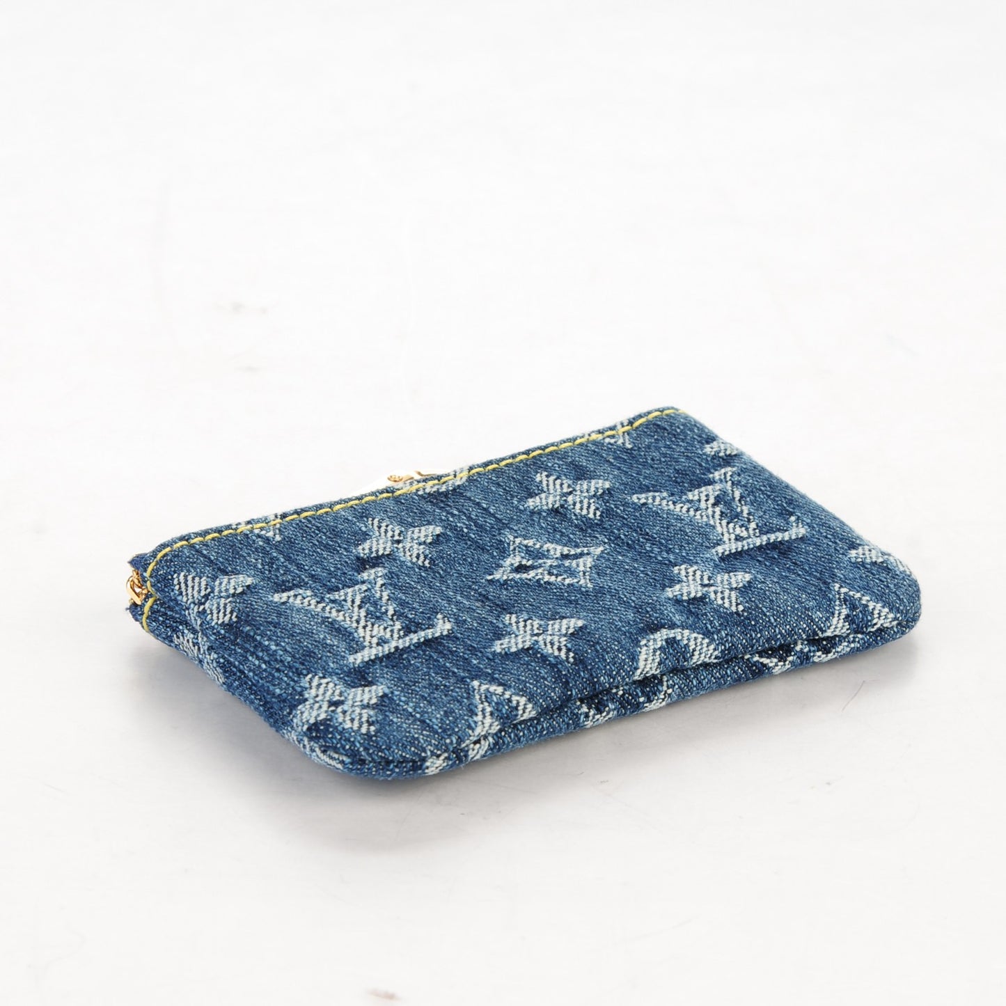 Monogram Denim Key Pouch Blue