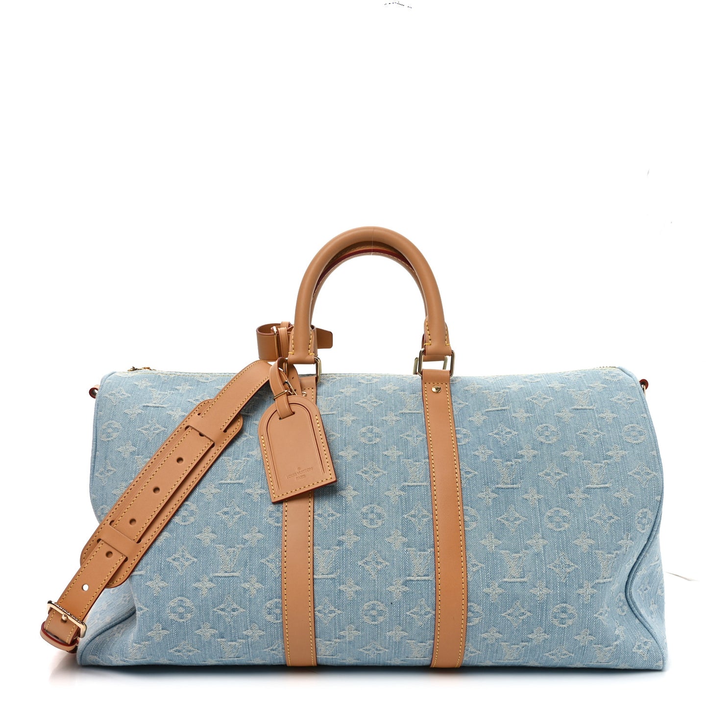 Denim Monogram Keepall Bandouliere 45 Sky Blue