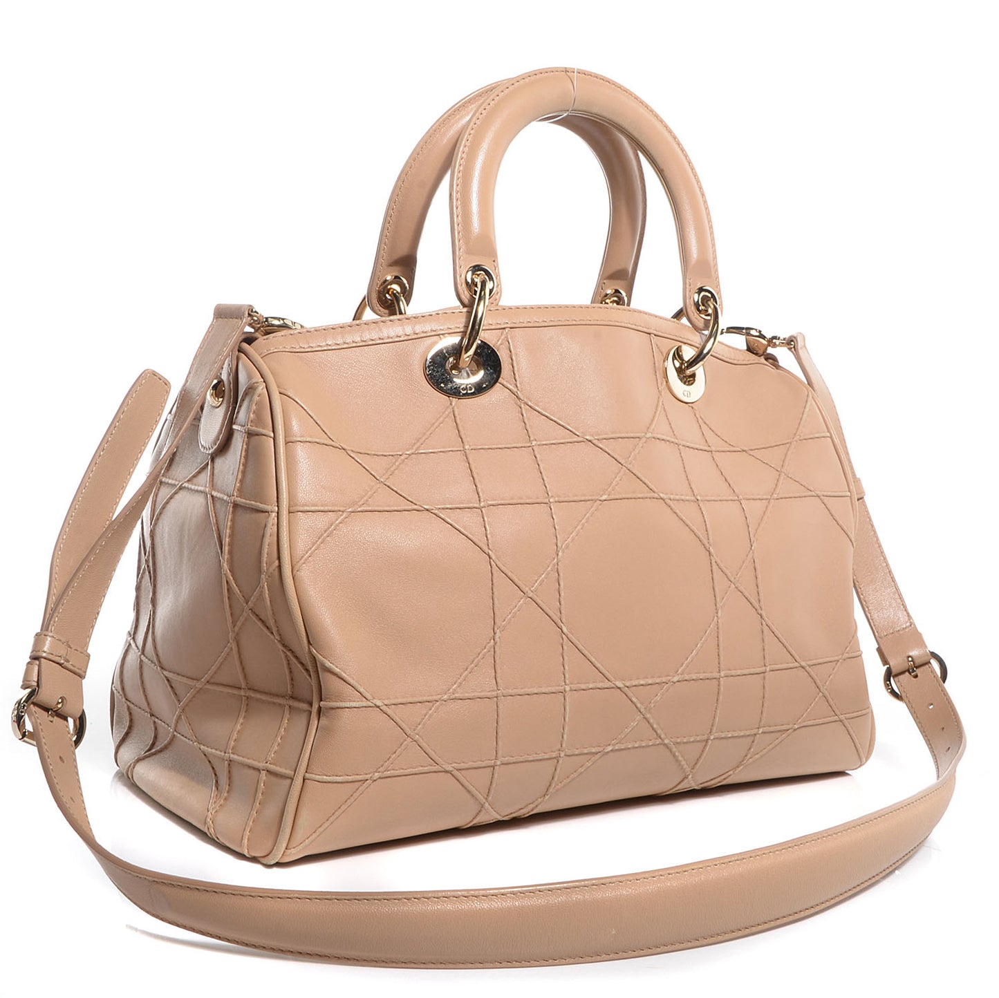 Lambskin Cannage Granville Polochon Beige