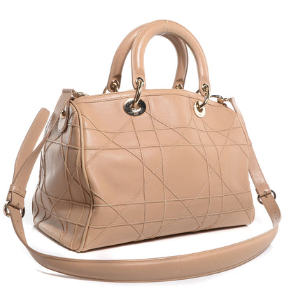 Christian Dior Lambskin Cannage Granville Polochon Beige 3 of 8