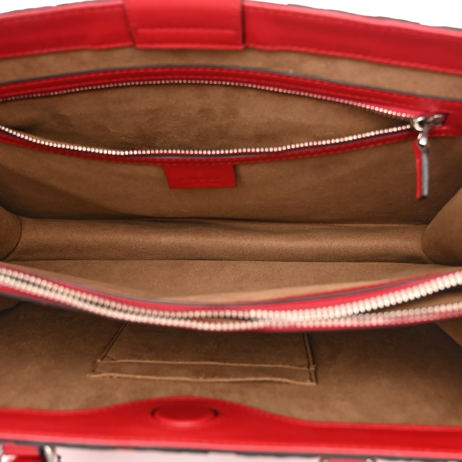 Gucci GG Supreme Monogram Arabesque Small Top Handle Bag Beige Hibiscus Red 5 of 10