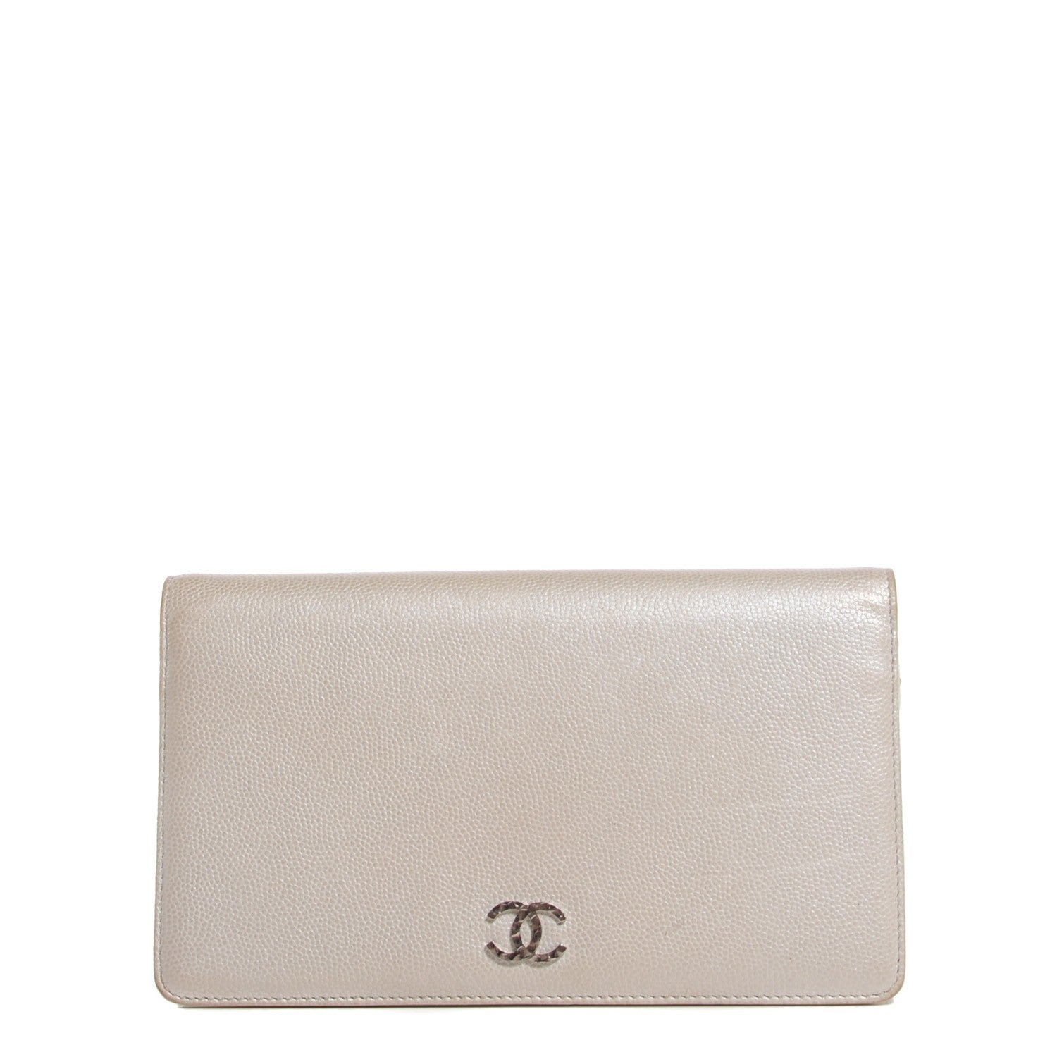 Chanel Caviar Sevruga Yen Wallet Pearl 1 of 7