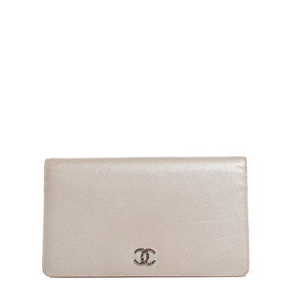 Chanel Caviar Sevruga Yen Wallet Pearl 1 of 7