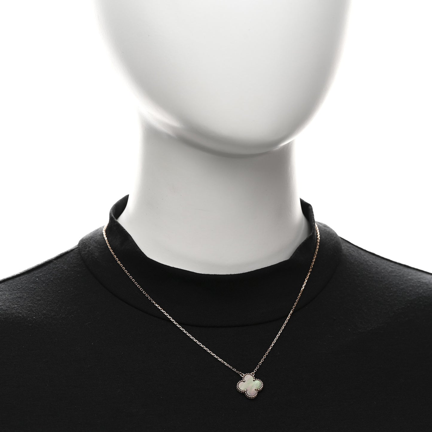 18K Yellow Gold Mother of Pearl Sweet Alhambra Pendant Necklace