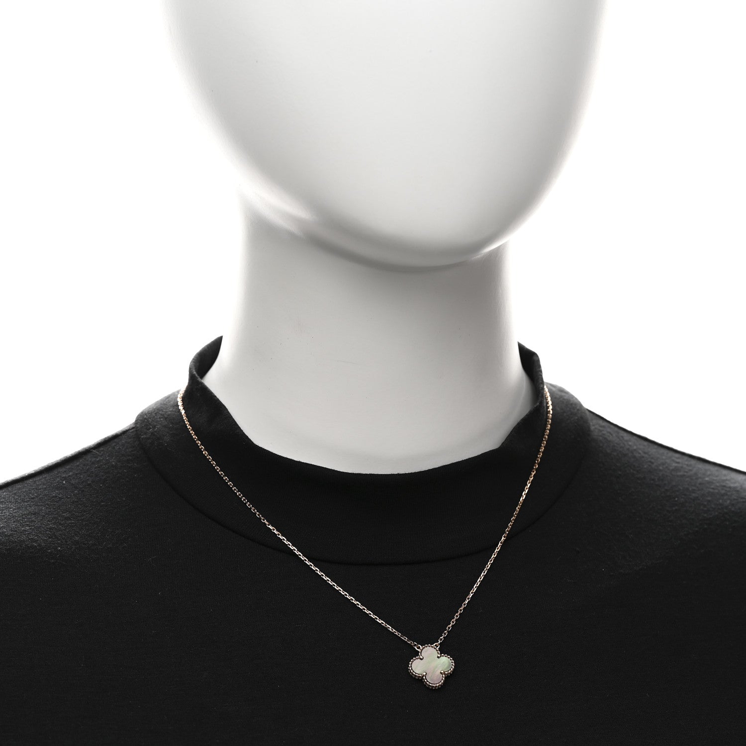 Van Cleef & Arpels 18K Yellow Gold Mother of Pearl Sweet Alhambra Pendant Necklace 2 of 6
