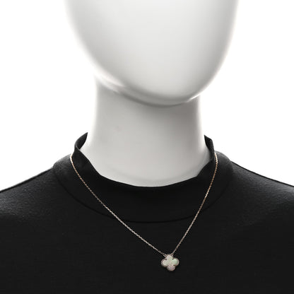 Van Cleef & Arpels 18K Yellow Gold Mother of Pearl Sweet Alhambra Pendant Necklace 2 of 6