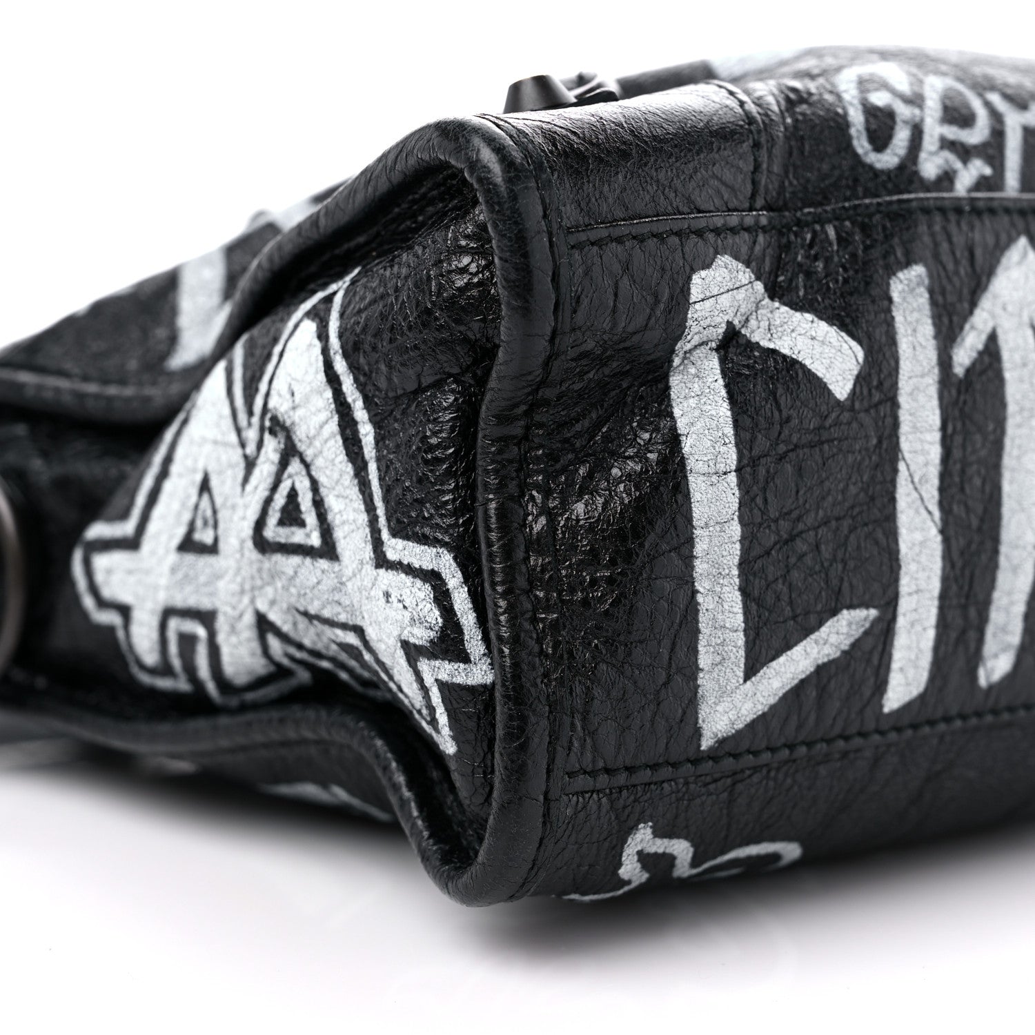 Balenciaga Agneau Classic Hardware Graffiti All Over S City Black 9 of 11