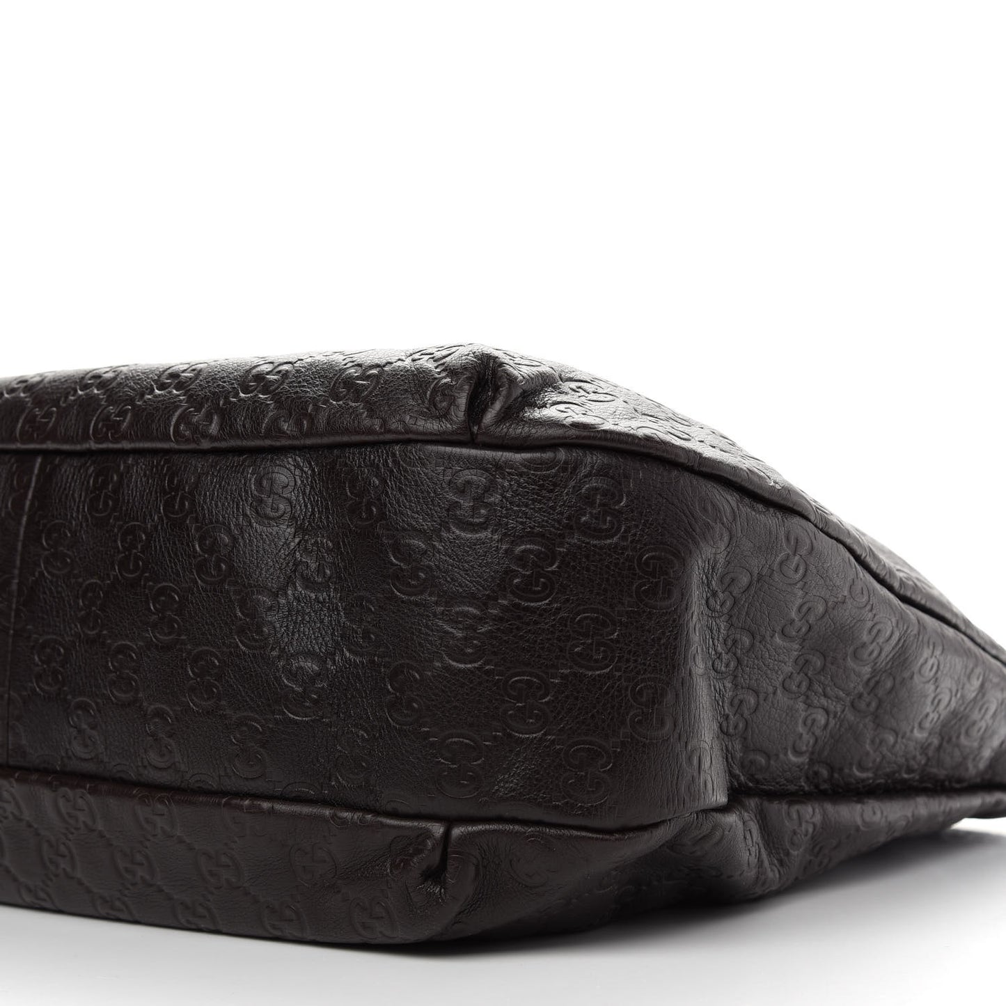 Guccissima Large New Ladies Web Hobo Dark Brown