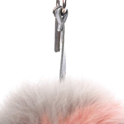 Fendi Fox Fur Rainbow Pom Pom Bag Charm Red Multicolor 5 of 5