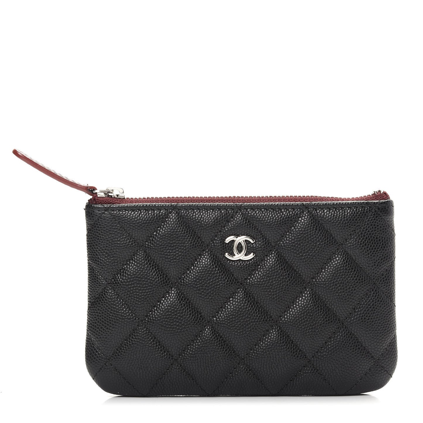 Caviar Quilted Small Cosmetic Case Black