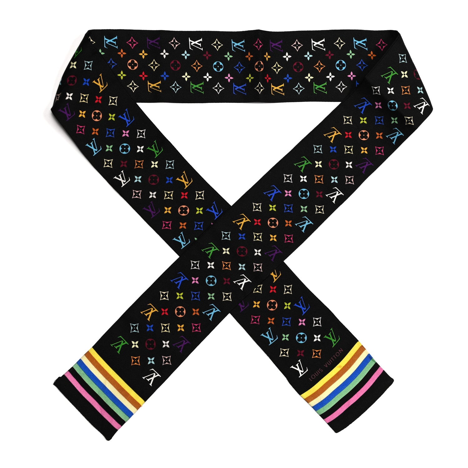 Louis Vuitton Silk Monogram Multicolor Bandeau Black 1 of 5