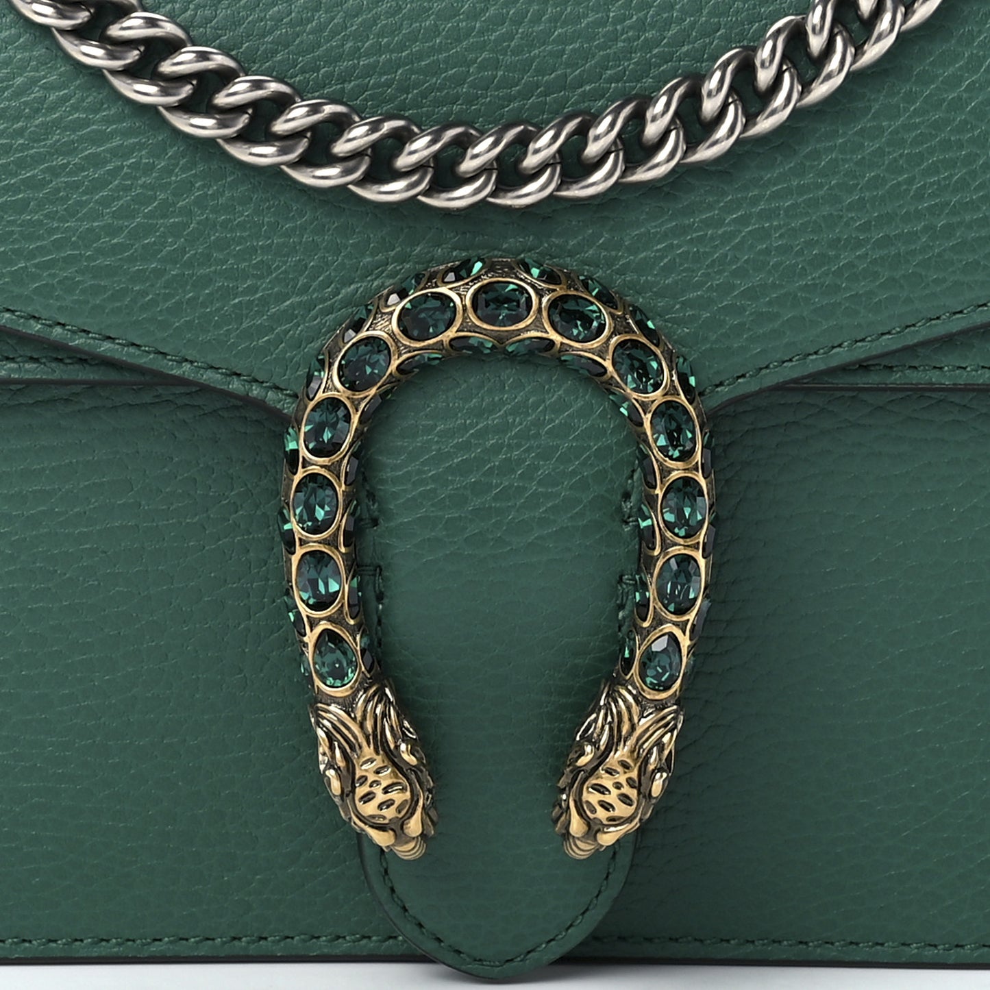 Pebbled Calfskin Small Dionysus Shoulder Bag Emerald
