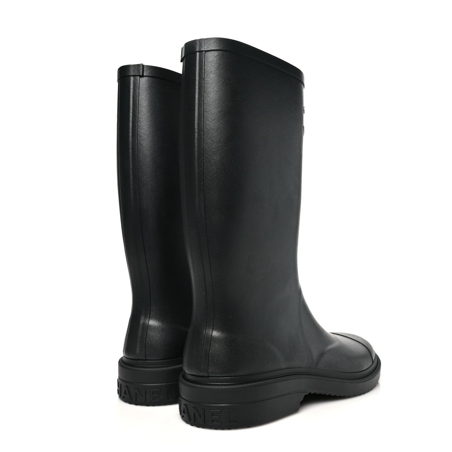 Chanel Caoutchouk CC High Boots 42 Black 5 of 10