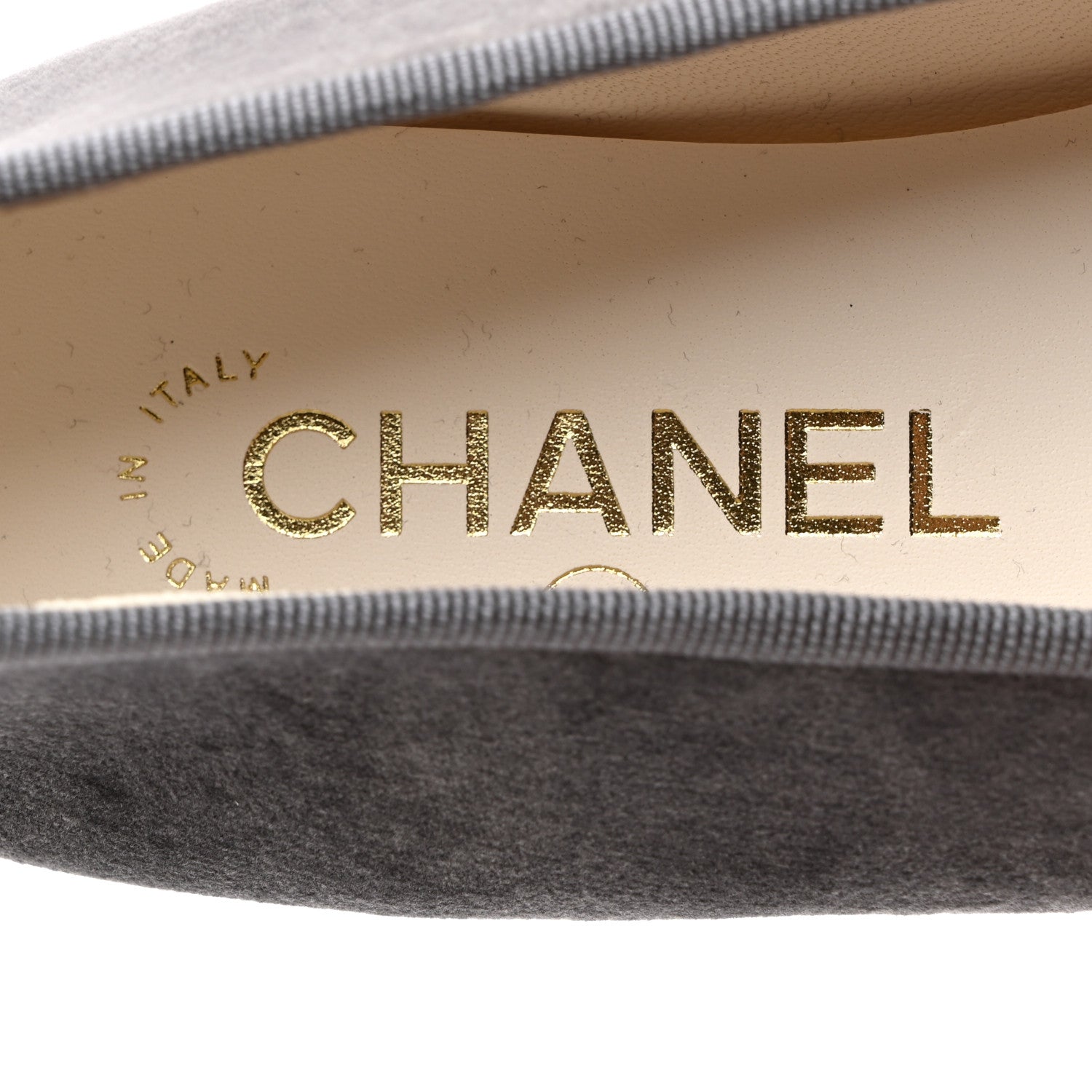 Chanel Velvet Cap Toe Ballerina Flats 37 Grey Green 6 of 9