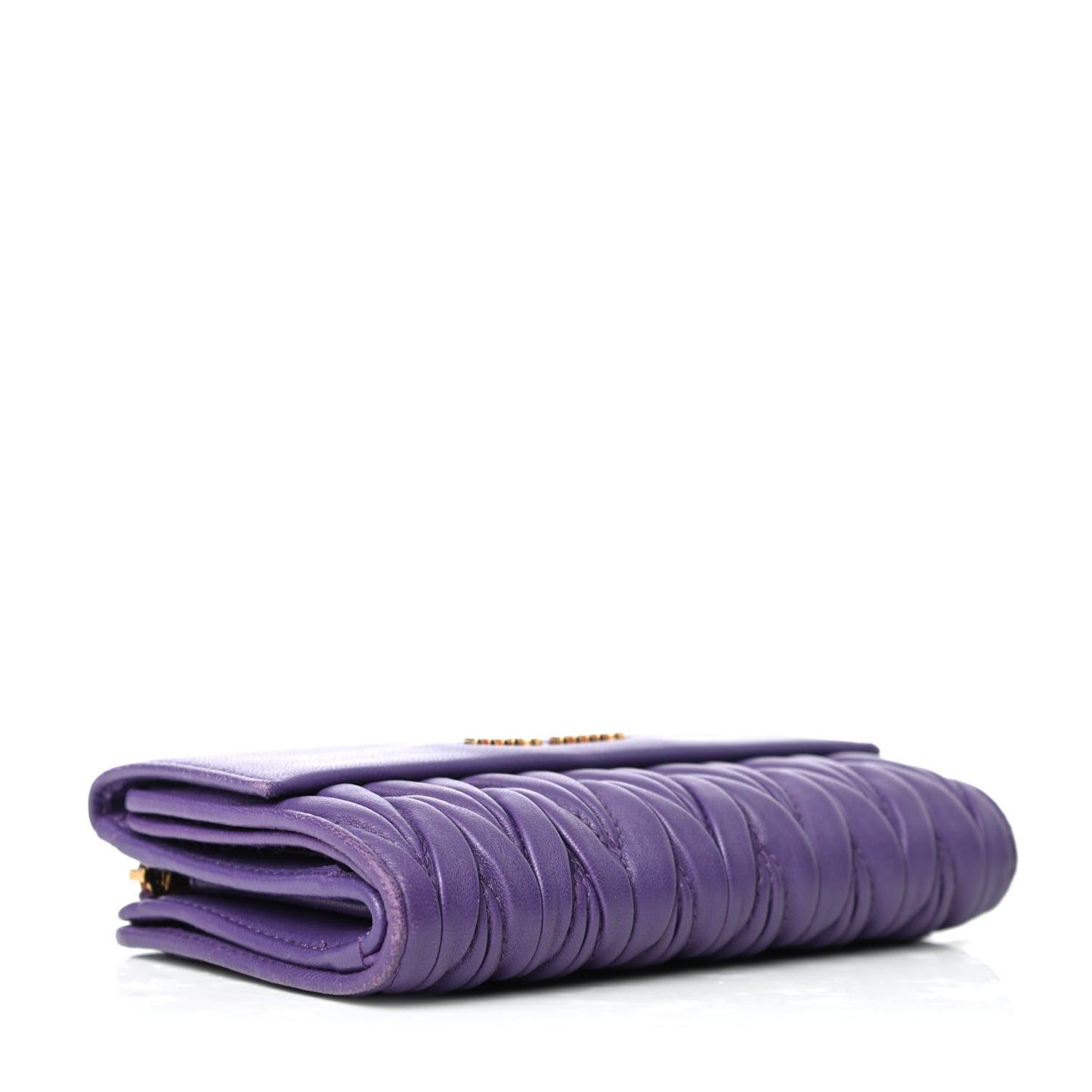 Nappa Matelasse Tri-Fold Flap Wallet Viola
