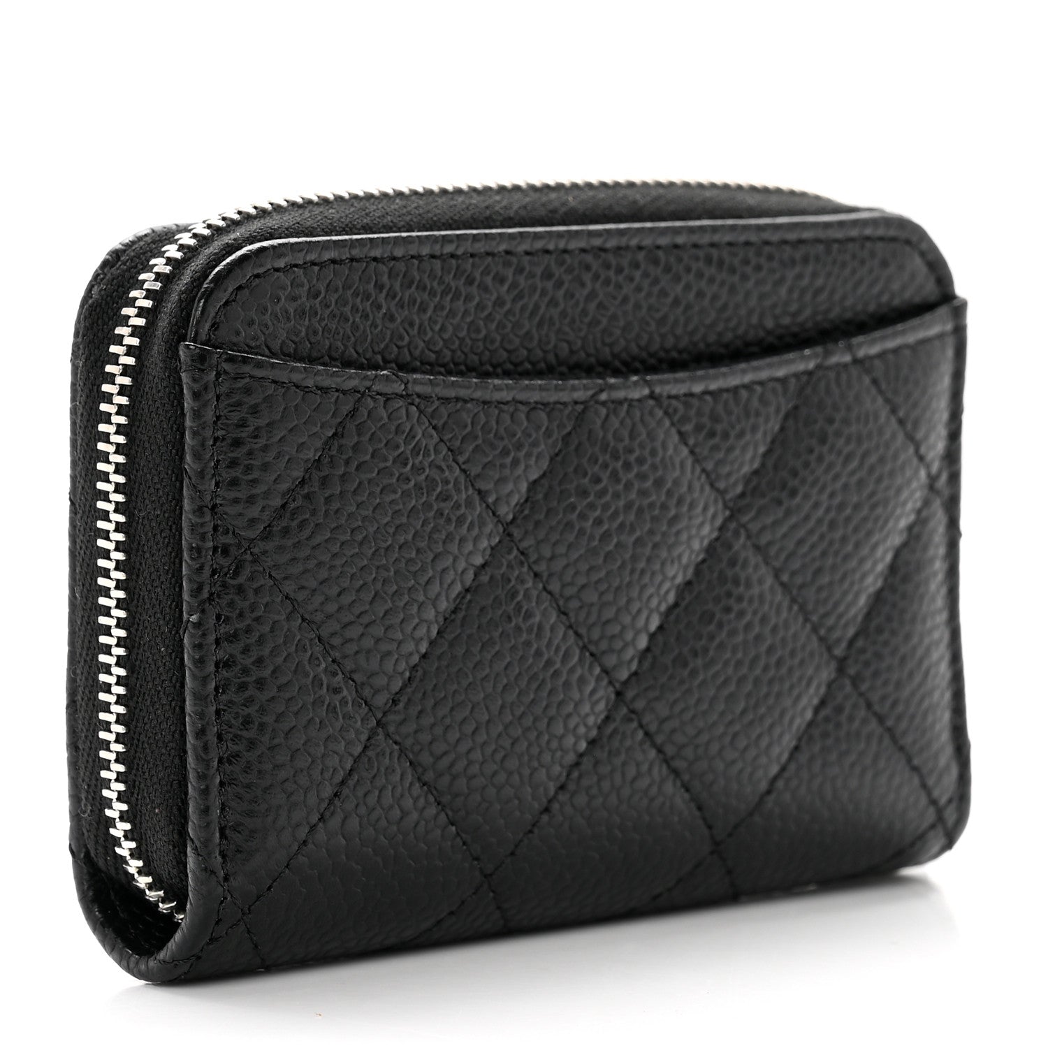 Chanel Caviar Quilted Zip Coin Purse Black 3 of 7