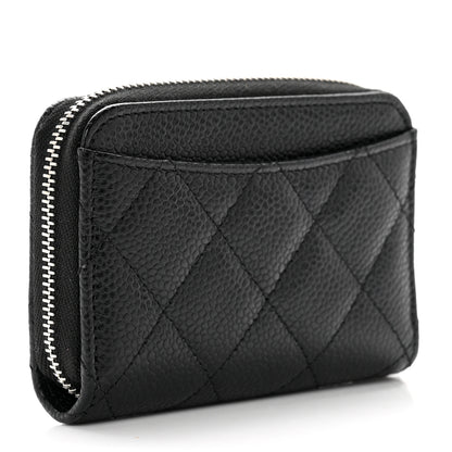 Chanel Caviar Quilted Zip Coin Purse Black 3 of 7