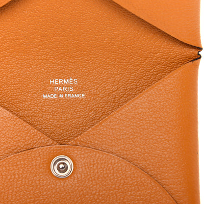 Hermes Chevre Mysore Calvi Card Case Moutarde 7 of 8