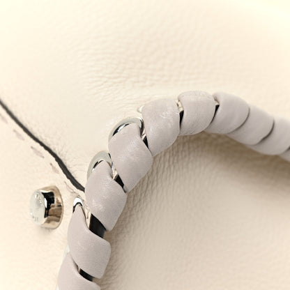 Fendi Cuoio Romano Selleria Vitello Dolce Lace Up Medium Peekaboo Iconic Satchel Camelia Milk Grigio Polvere 11 of 15