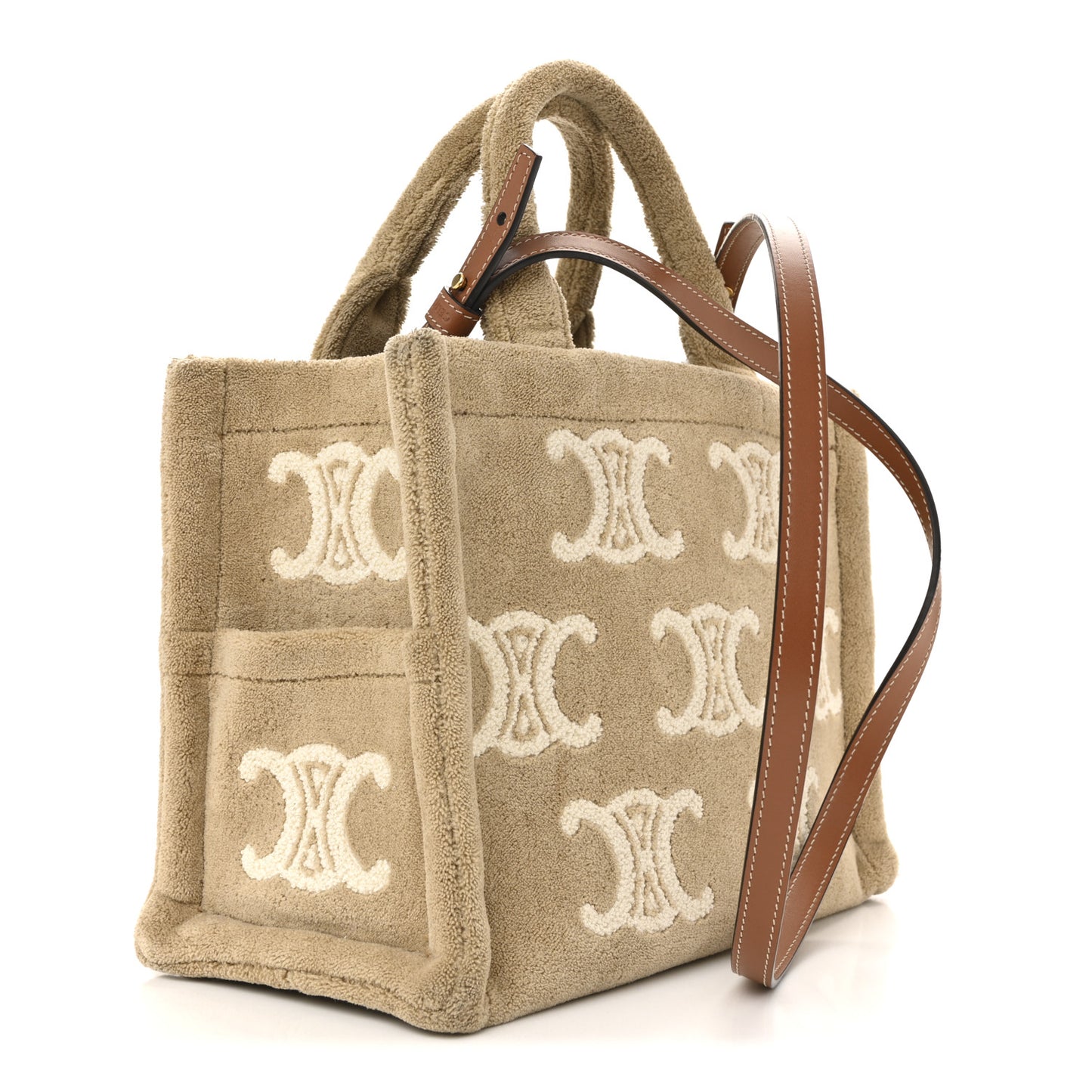 Thais Triomphe All Over Small Cabas Beige Tan