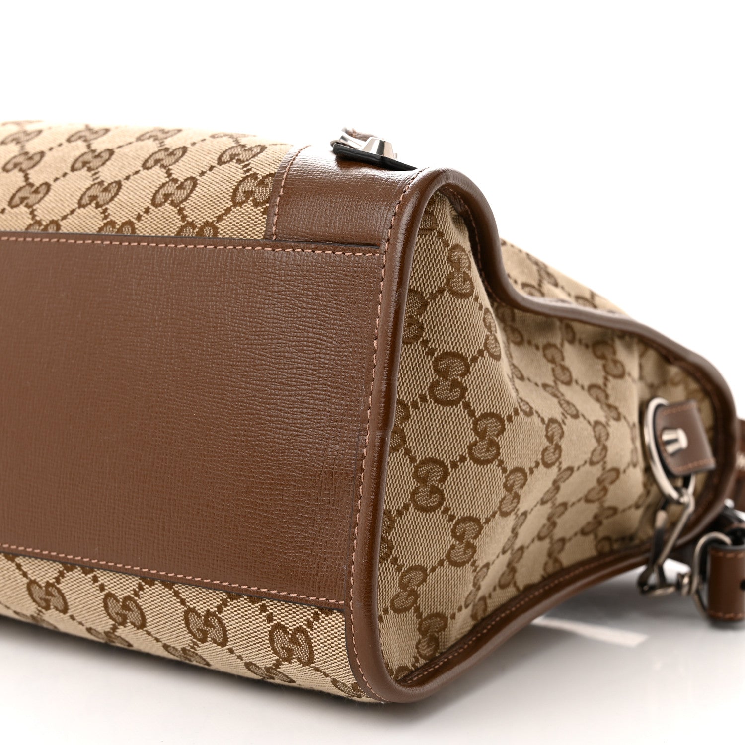 Balenciaga X GUCCI GG Monogram Azalea Calfskin Neo Classic Silver Hardware Medium City Beige Ebony Brown Sugar 10 of 10