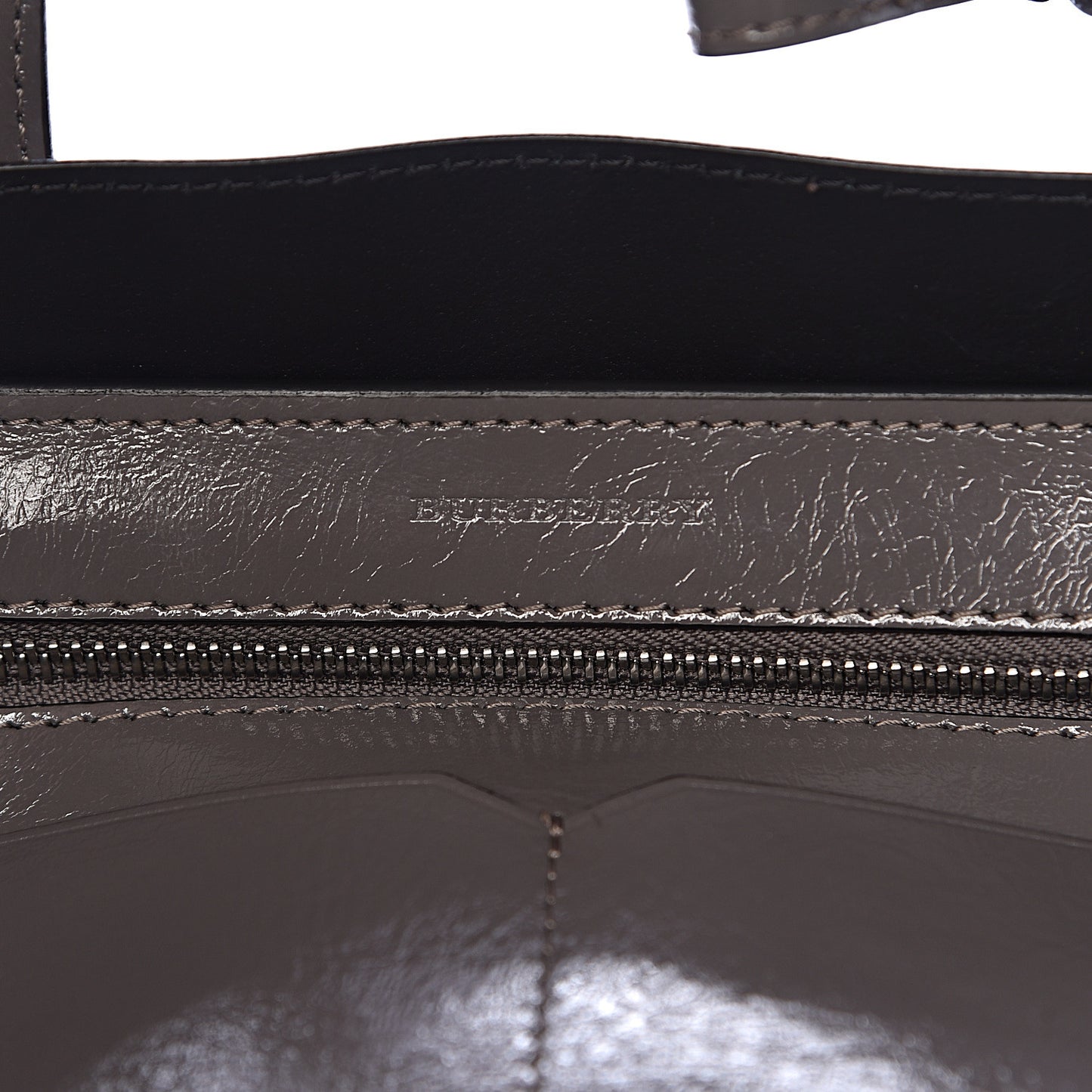 Soft Calfskin Medium Banner Tote Sepia Grey