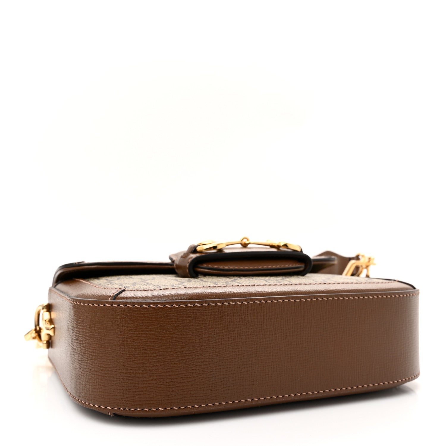 Gucci GG Supreme Monogram Web Mini Horsebit 1955 Shoulder Bag Beige Brown Sugar 4 of 10