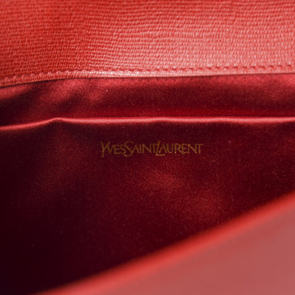 Saint Laurent Calfskin Classic Y Ligne Clutch Red 9 of 10