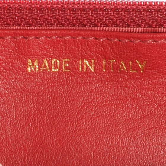 Caviar CC Flap Clutch Wallet Red