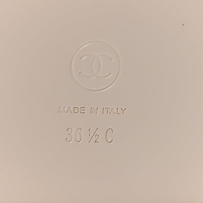 Chanel Grained Calfskin Velcro Dad Sandals 36.5 White 7 of 10