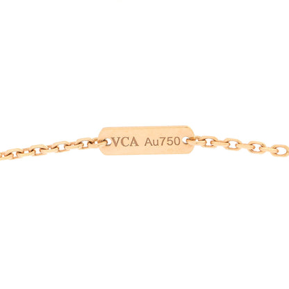 Van Cleef & Arpels 18K Yellow Gold Diamond Yellow Mother of Pearl Vintage Alhambra Pendant Necklace 5 of 7