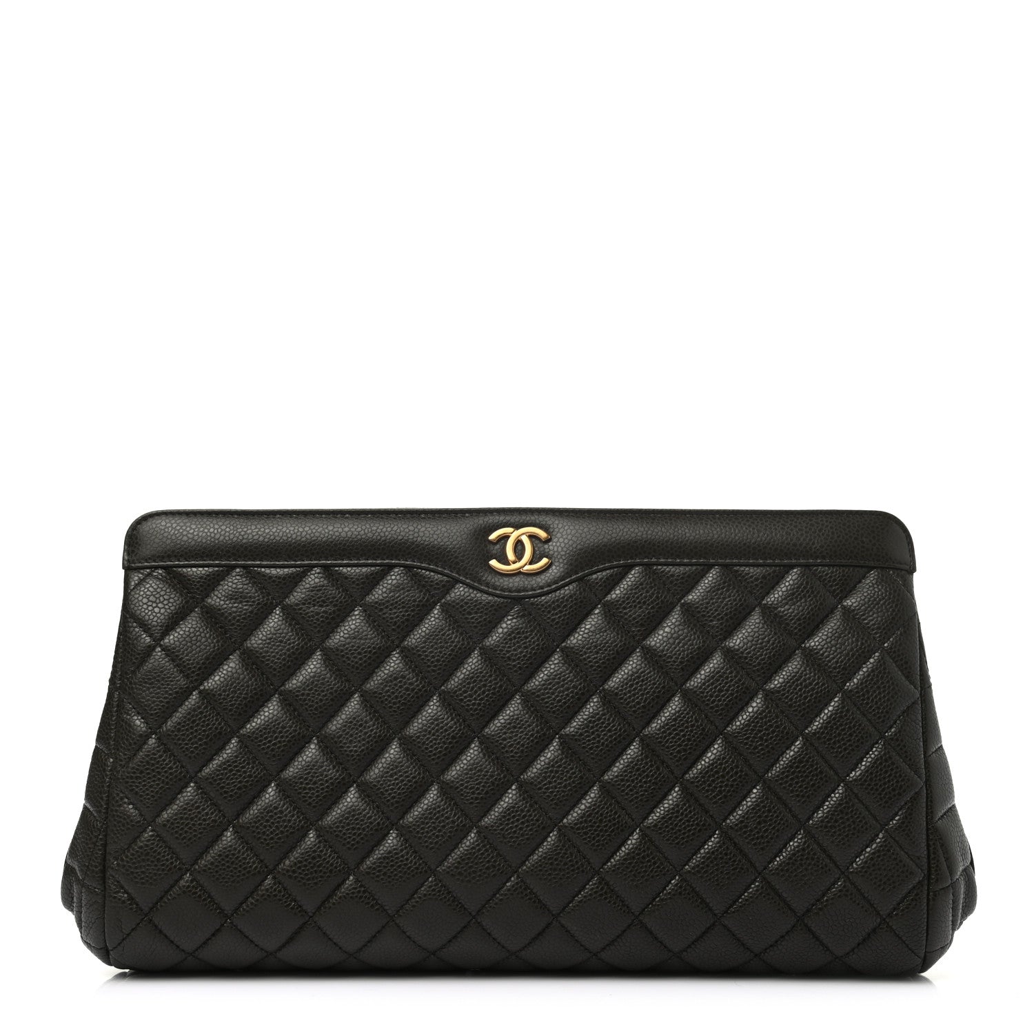 Chanel Caviar Quilted Clutch Dark Khaki 1 of 7