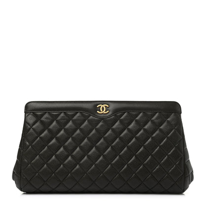Chanel Caviar Quilted Clutch Dark Khaki 1 of 7