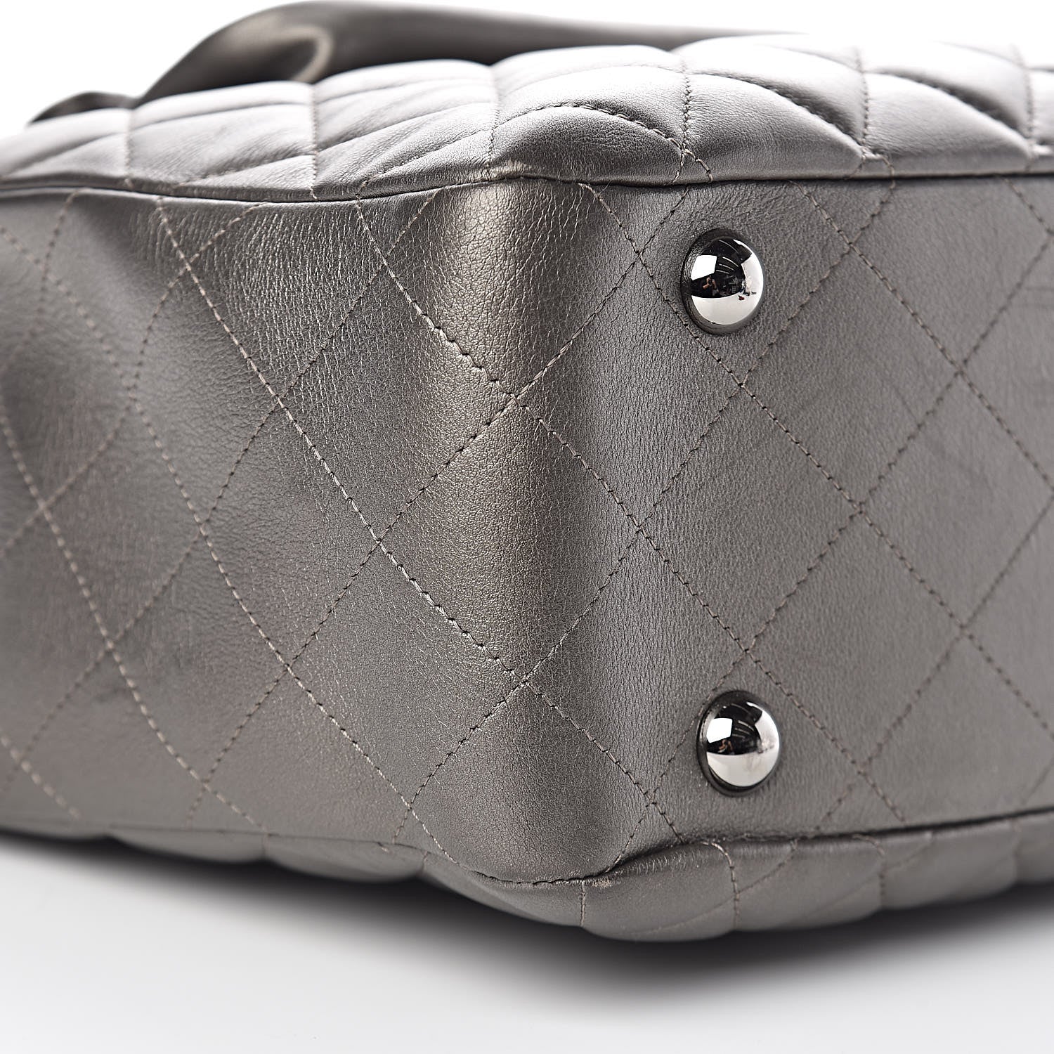 Chanel Metallic Calfskin Quilted Flap Tote Dark Silver 14 of 18