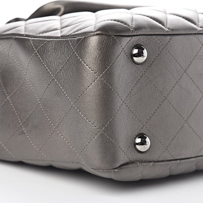 Chanel Metallic Calfskin Quilted Flap Tote Dark Silver 14 of 18