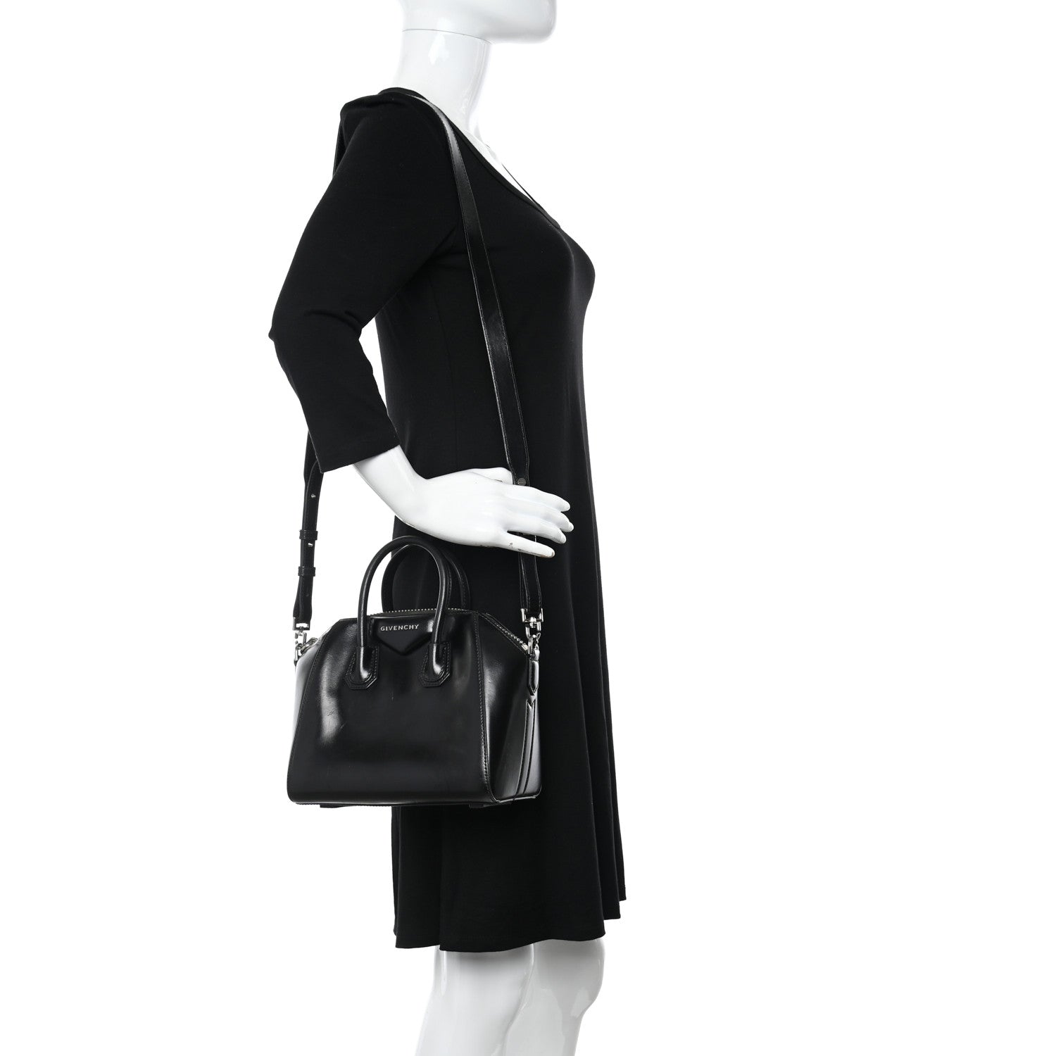 Givenchy Shiny Lord Calfskin Mini Antigona Black 2 of 19